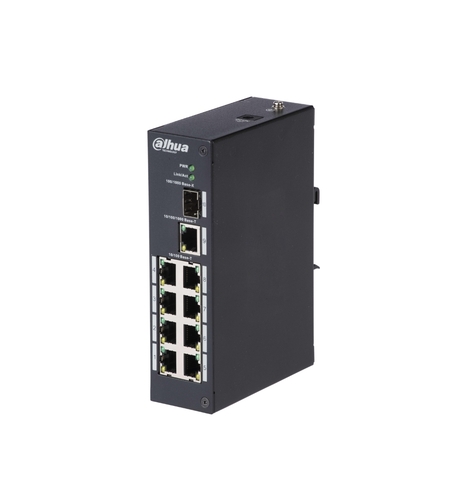 Layer 2 индустриален суич, 8 x RJ45 порта + 1 x UPLINK + 1 x SFP порт - DAHUA PFS3110-8T