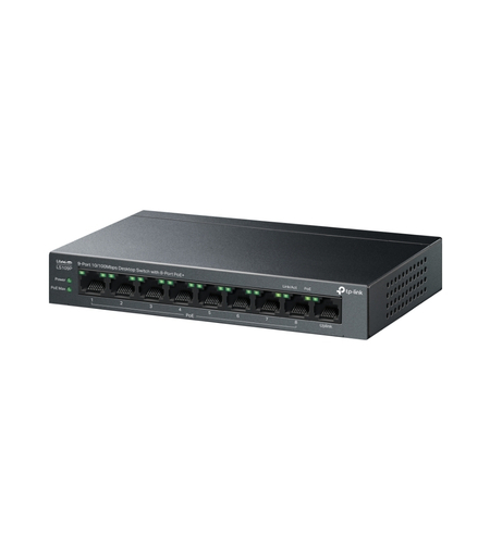 9-портов 10/100Mbps Desktop Switch с 8-порта PoE+ - Omada by TP-Link LS109P