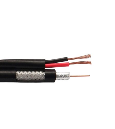 Коаксиален кабел RG59 CU + 2x0,50mm CU - ЧЕРЕН