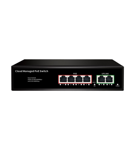 4 Port Gigabit Cloud-managed POE Суич ConnectOn (2 uplink)