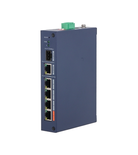 6 портов PoE мрежов комутатор, 4xPoE 1xSFP 1xGigabit RJ45 uplink - DAHUA CHS4106-4ET-60