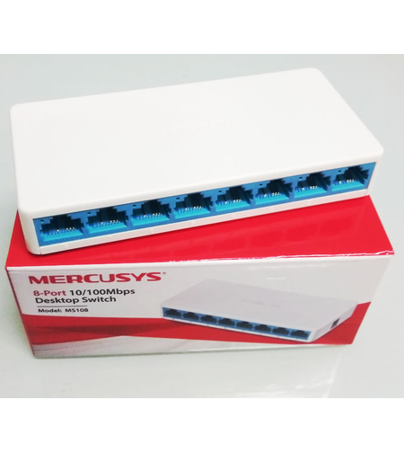 Суич Mercusys MS108, 8-порта 10/100Mbps + ЗАХРАНВАНЕ