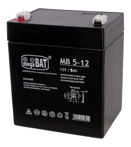 Акумулаторна батерия 12V, 5.0Ah, megaBAT MB 5-12