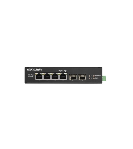 PoE СуичHikVision DS-3T0506HP-E/HS 4 Port Gigabit Unmanaged Harsh POE