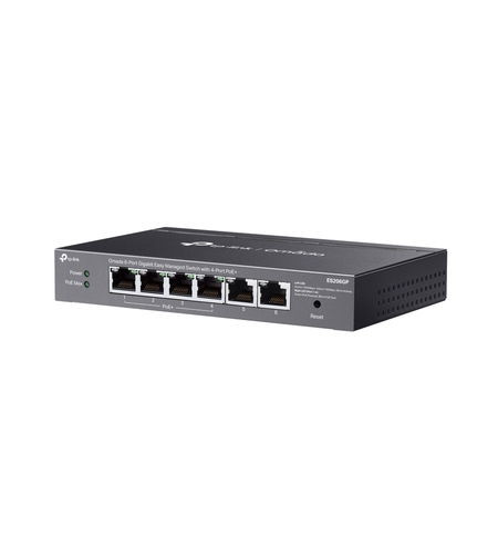 6-Port Gigabit Easy Managed Switch with 4-Port PoE+ Omada by TP-Link ES206GP