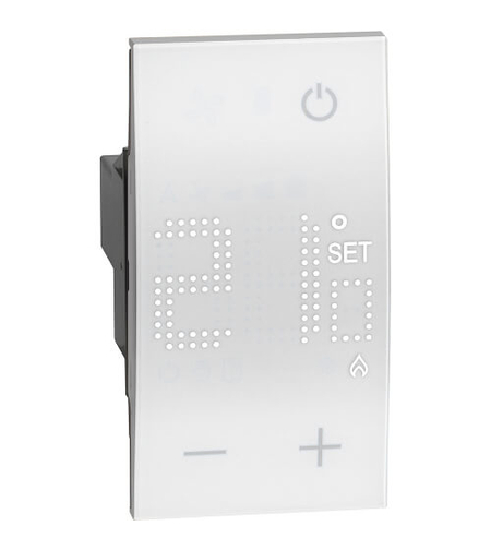 Стаен термостат с 1NO контакт 230V 5(2)А 2M Бял - bticino Living Now KW4441
