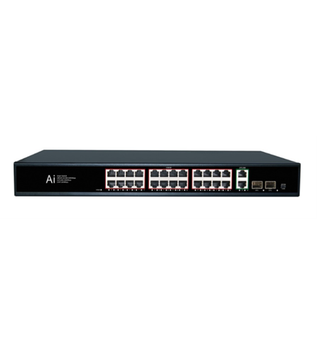 24 портов 10/100/1000M POE Суич ConnectOn (2 uplink +2 SFP)