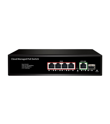4 Port Gigabit Cloud-managed POE Суич ConnectOn (1 uplink +1 SFP)