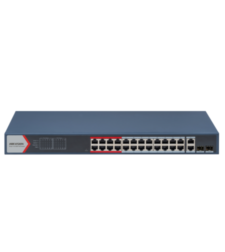 PoE Суич HikVison DS-3E1326P-EI(B) 24 × 100 Mbps PoE + 2× gigabit combos 370W
