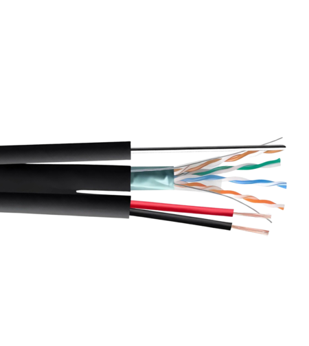FTP/M Cat5e 24AWG Cu + 2x0,75mm CCA захранващи проводници