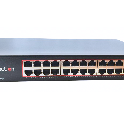 Суич Connect On 24-port 10/100/1000Mbps, 2xSFP, неуправляем, Rackmount