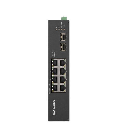 PoE Суич HikVision DS-3T0510HP-E/HS, 6 × gigabit PoE RJ45 ports, 2 × gigabit Hi-PoE RJ45 ports and 2 × gigabit SFP