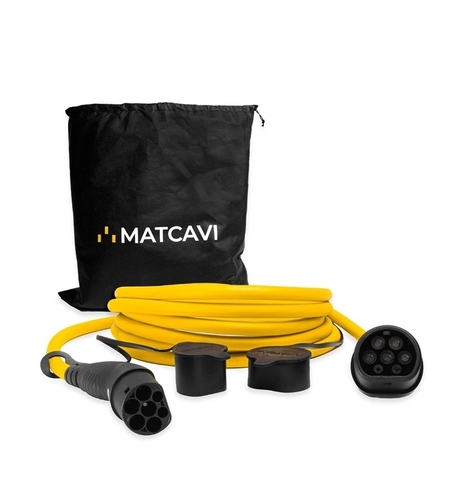 Кабел за зареждане трифазен Type 2 22 kW 5m. Жълт - Matcavi CCT32T2T2-5Y