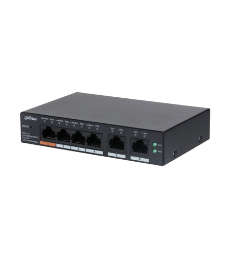 6 портов мрежов комутатор управляем с 4 PoE - DAHUA CS4006-4ET-60