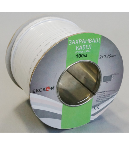 Захранващ кабел 2х0.75мм, 100м