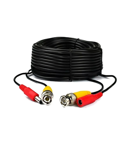 Кабел 18м CCTV комбиниран коаксиален RG59+BNC и 2x0.3 с конектори до 5MP - FOUTEC FT-BH20-2
