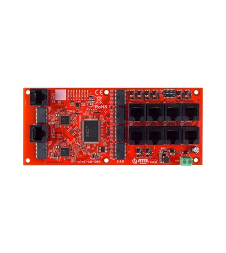 10-портов PoE суич (8xPoE 10/100 Mbps + 2xGigabit Uplink) - ATTE Power xPoE-10-20A-OF
