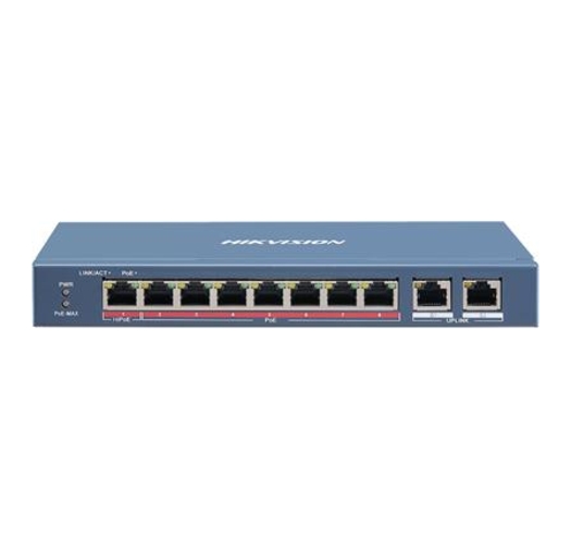 PoE Суич HikVision DS-3E1310HP-EI, 100Mb, 110W, 8+2p