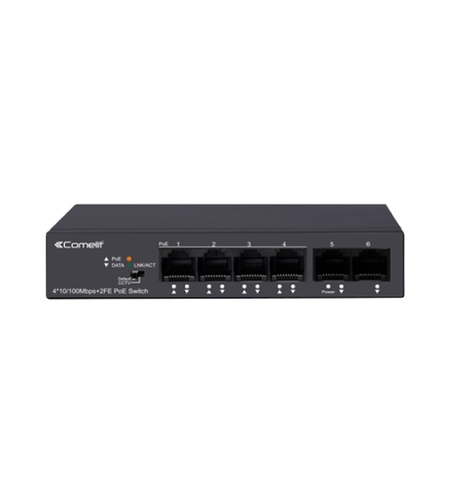 PoE мрежов суич, 4 порта + 2 uplink (10/100 Mbps) - Comelit IPSWP06N100A