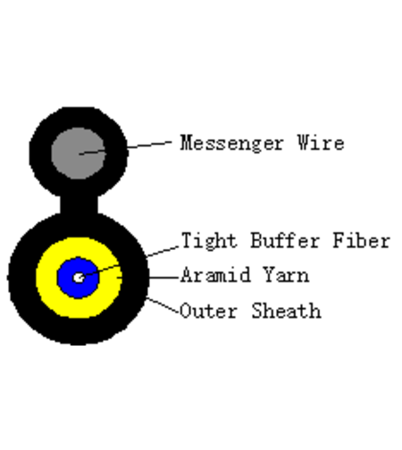 FTTH TPU 1F+M G657A2, solid messenger 1,2mm