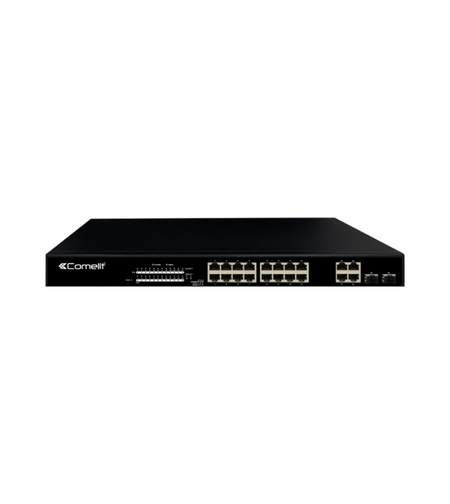 PoE мрежов суич, 16 порта + 4 uplink + 2 SFP, гигабитов - Comelit IPSWP22N01A