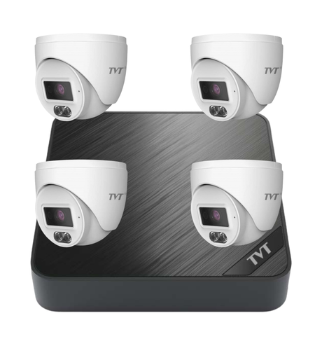 TVT комплект 4 куполни камери и NVR