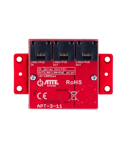 1xPoE IN 2xPoE Out мрежов суич 10/100 - ATTE Power APT-3-11