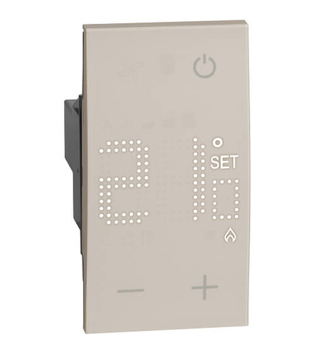 Стаен термостат с 1NO контакт 230V 5(2)А 2M Крем - bticino Living Now KM4441