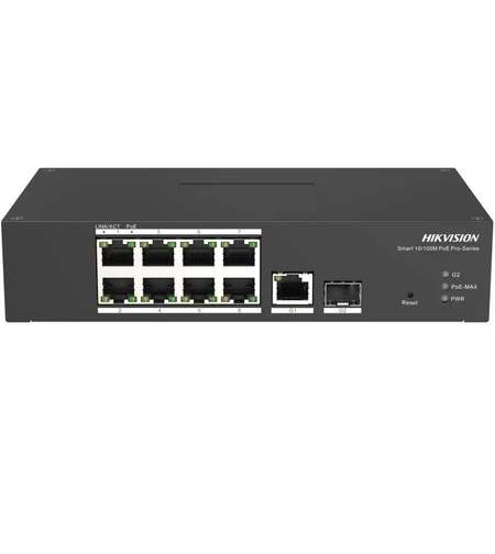 PoE Суич HikVision DS-3T1310P-SI/HS, 8 Port Fast Ethernet Smart Harsh