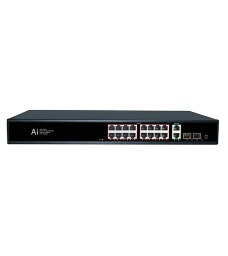 16 портов 10/100/1000M POE Суич ConnectOn (2 uplink+2 SFP)