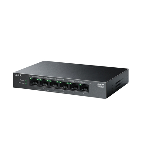 6-портов 10/100Mbps Desktop Switch с 4-порта PoE - Omada by TP-Link LS106LP