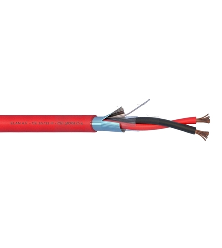 Кабел 2х2.50/S, PH120, LSZH, червен - 100 m - ELAN ELANFIRE SHIELDED E282251R