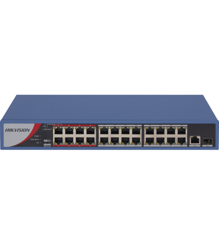 PoE СуичHikVision DS-3E0326P-E/M(B), 100Mb, 250W, 24+1p+1SFP