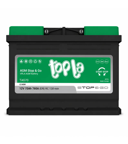Акумулатор Topla AGM Stop&Go 12V 70Ah 760A