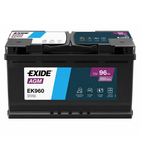 Акумулатор Exide Start-Stop AGM 12V 96Ah 850A EK960