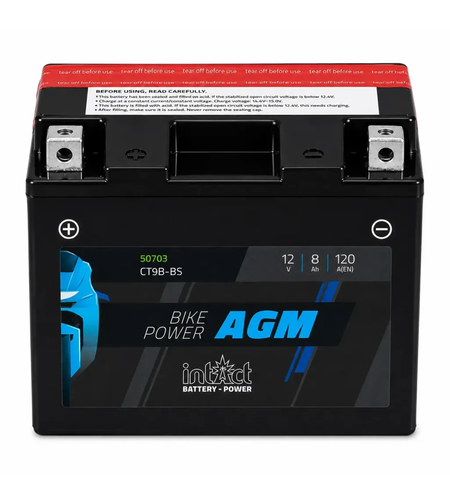 Мото акумулатор intAct Bike-Power AGM YT9B-BS CT9B-BS 120A