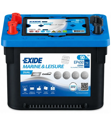 Акумулатор Exide Marine Dual AGM 12V 50Ah 750A EP450
