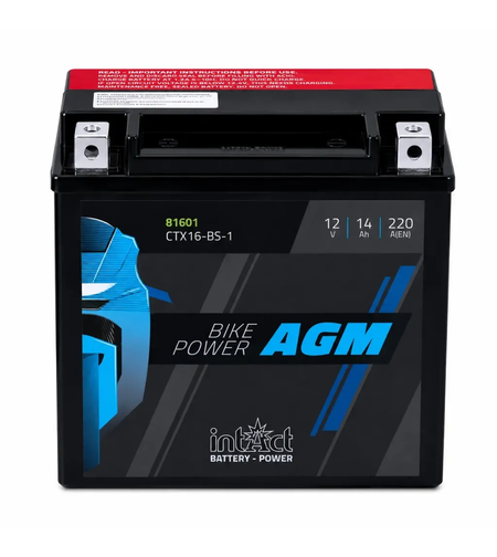 Мото акумулатор intAct Bike-Power AGM YTX16-BS-1 CTX16-BS-1 220A