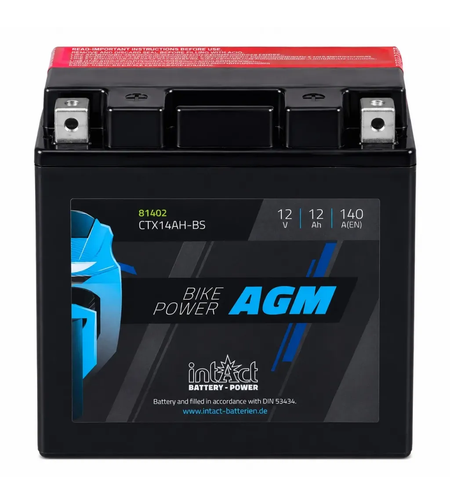Мото акумулатор intAct Bike-Power AGM YTX14AHL-BS CTX14AHL-BS 140A