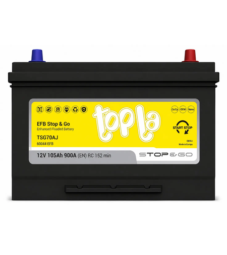 Акумулатор Topla EFB Stop&Go JIS 12V 105Ah 900A /д+/