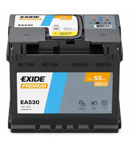 Акумулатор Exide Premium 12V 53Ah 540A EA530
