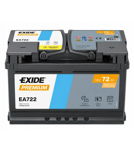 Акумулатор Exide Premium 12V 72Ah 720A EA722