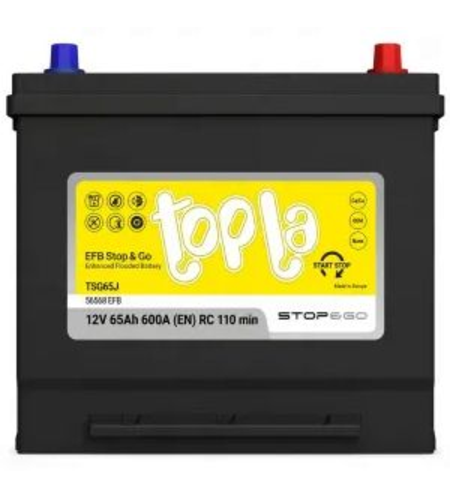 Акумулатор Topla EFB Stop&Go JIS 12V 65Ah 600A /д+/
