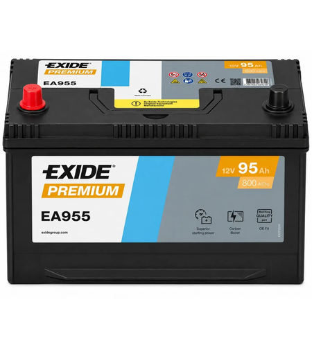 Акумулатор Exide Premium JIS 12V 95Ah 800A EA955 /л+/