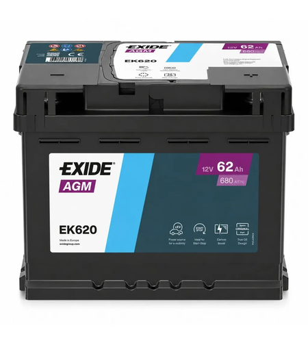 Акумулатор Exide Start-Stop AGM 12V 62Ah EK620