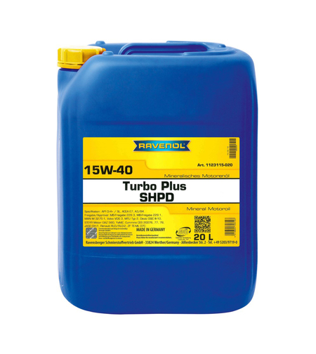 Моторно масло RAVENOL Turbo plus SHPD 15W-40 20л.