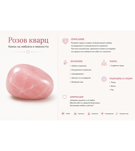 Розов кварц – Камък на любовта и нежността