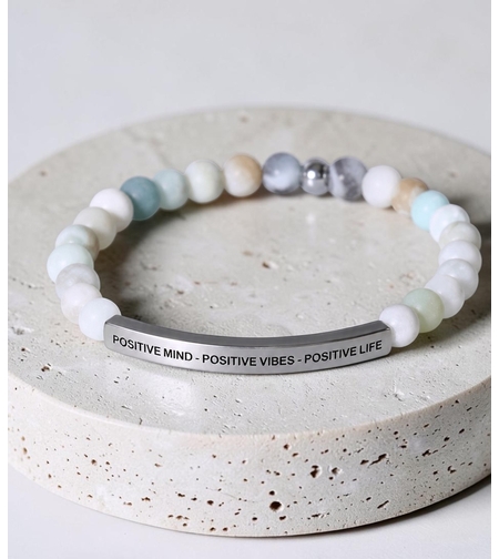 Amazonite Bracelet “Positive Mind • Positive Vibes • Positive Life”