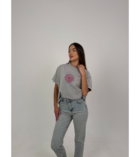 Oversize тениска в сив цвят