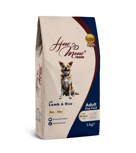 How Meow Adult Dog Food Агне и ориз 3 кг.